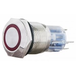 TYJ 19-271 Кнопка металева плоска з підсвічуванням, 1NO+1NC, червона 24V.