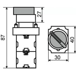 XB2-BK2565 Кнопка жовта поворотна 2-поз. з підсвічуванням - Зображення 6