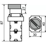 XB2-BK2565 Кнопка жовта поворотна 2-поз. з підсвічуванням - Зображення 6