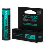 Акумулятор Videx Li-Ion 18650-P(ЗАХИСТ) 2800mAh color box/1pc 20/160 (18650-P/2800/1CB)