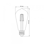 LED лампа TITANUM Filament ST64 6W E27 2200K бронза - Зображення 3
