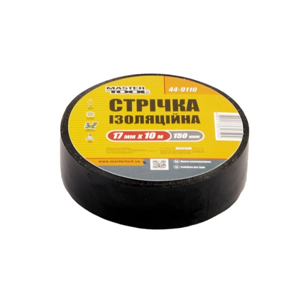 Стрічка ізоляційна MASTERTOOL 0.15 мм 17 мм 10 м 10 шт чорна 44-9110