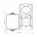 VIDEX BINERA IP65 Розетка зовнішня 1а із заземленням та вимикач 1кл сірий (VF-BNW3-G) (5/50) - Зображення 4