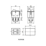 KCD2-5-2101N 220V Перемикач 2 кл. червоний з підсвічуванням - Зображення 4