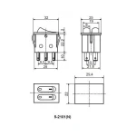 KCD2-5-2101N 220V Перемикач 2 кл. червоний з підсвічуванням - Зображення 4