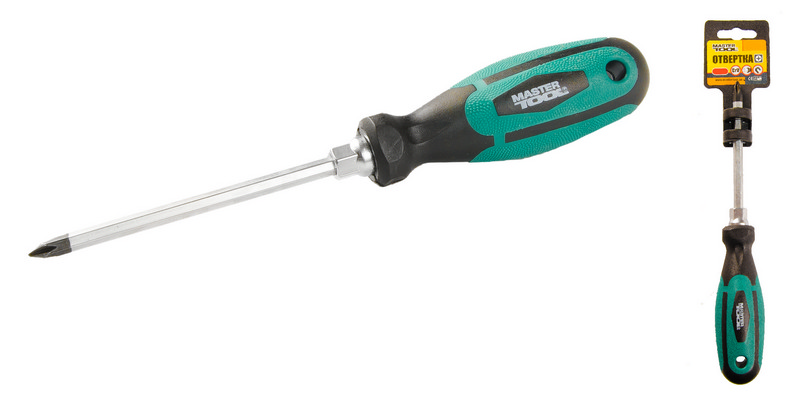 45-8110.jpg Викрутка хрестова MASTERTOOL РН1х100 мм посилена 45-8110 - Зображення 1