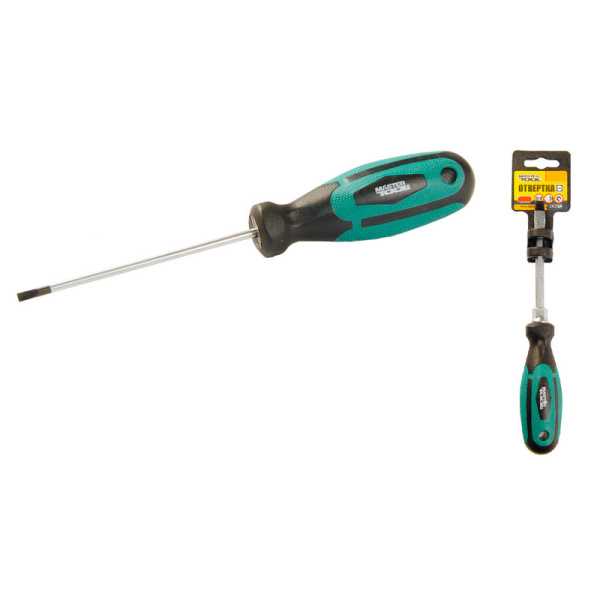 Викрутка плоска MASTERTOOL SL3х75 мм посилена 45-8375