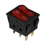 KCD2-5-2101N 220V Перемикач 2 кл. червоний з підсвічуванням