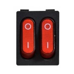 KCD2-5-2101N 220V Перемикач 2 кл. червоний з підсвічуванням - Зображення 2