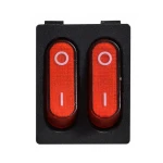 KCD2-5-2101N 220V Перемикач 2 кл. червоний з підсвічуванням - Зображення 2