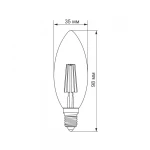 LED лампа TITANUM Filament C37 4W E14 2200K бронза - Зображення 3