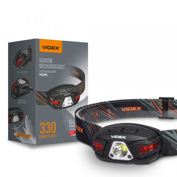 Налобний світлодіодний фонарик VIDEX VLF-H015 330Lm 5000K