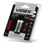Акумулятори Videx HR03/AAA 600mAh double blister/2pcs20/200 (HR03/600/2DB)