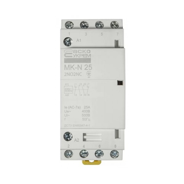 Модульний контактор MK-N 4P 25A 2NO2NC 220V