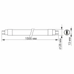 LED лампа VIDEX T8 24W 1.5M 4100K 220V, матова (VL-T8-24154) - Зображення 3