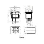 KCD2-2101 B/B Перемикач 2 кл. чорний - Зображення 4