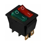 KCD2-2101N GR+R/B 220V Перемикач 2 кл. зелений+червоний з підсвічуванням