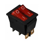 KCD2-2101N R/B 220V Перемикач 2 кл. червоний з підсвічуванням