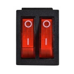 KCD2-2101N R/B 220V Перемикач 2 кл. червоний з підсвічуванням - Зображення 2