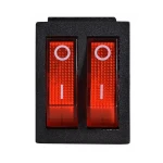KCD2-2101N R/B 220V Перемикач 2 кл. червоний з підсвічуванням - Зображення 2