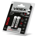 Акумулятори Videx HR6/AA 600mAh double blister/2pcs 20/200 (HR6/600/2DB)
