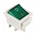 KCD2-201N GR/WH 220V Перемикач 1 кл. зелений з підсвічуванням