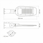 LED вуличний ліхтар VIDEX (поворотний) 100W 5000K Сірий - Зображення 3