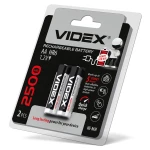 Акумулятори Videx HR6/AA 2500mAh double blister/2pcs 20/200 (HR6/2500/2DB)