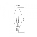 LED лампа TITANUM Filament C37 4W E14 4100K - Зображення 3