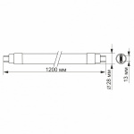 LED лампа VIDEX T8b 18W 1.2M 6200K 220V, матова (VL-T8b-18126) - Зображення 4