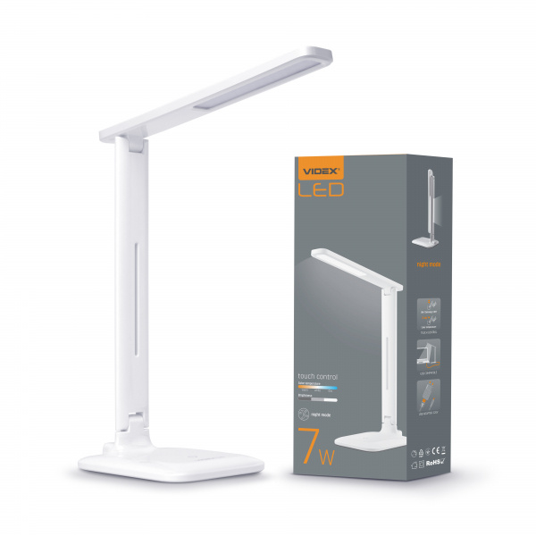 LED лампа настільна VIDEX VL-TF02W 7W 3000-5500K 220V(16шт/ящ)