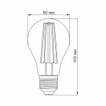 LED лампа VIDEX Filament A60FF 08W E27 1200K - Зображення 3