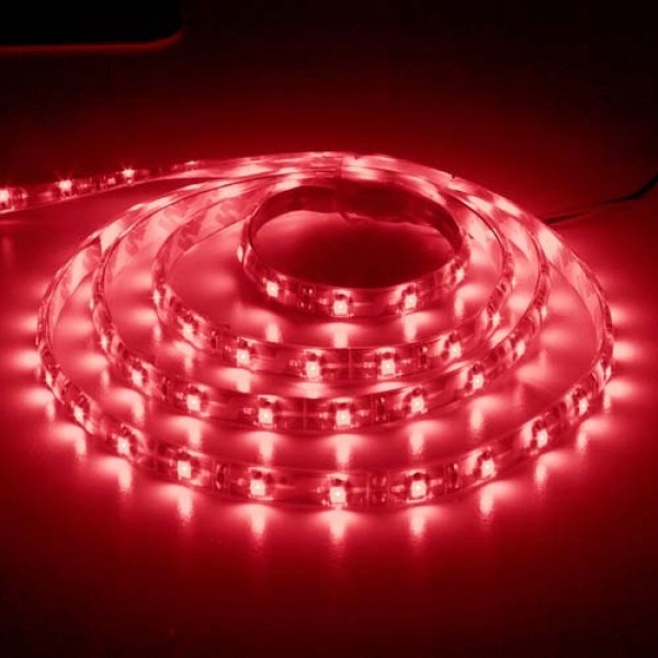 Світлодіодна стрічка Feron LS604/ SANAN LED-RL 60SMD/m 4.8W/m 12V 5m*8*0.22mm червоний IP65 (4963)