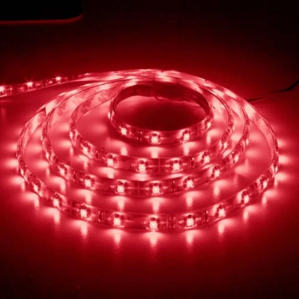Світлодіодна стрічка Feron LS604/ SANAN LED-RL 60SMD/m 4.8W/m 12V 5m*8*0.22mm червоний IP65 (4963)