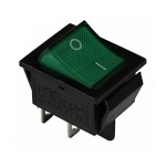 KCD2-201N GR/B 220V Перемикач 1 кл. зелений з підсвічуванням