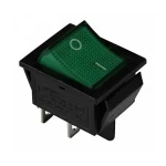 KCD2-201N GR/B 220V Перемикач 1 кл. зелений з підсвічуванням