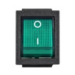 KCD2-201N GR/B 220V Перемикач 1 кл. зелений з підсвічуванням - Зображення 2