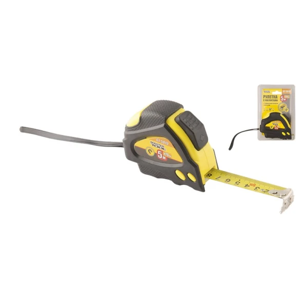 Рулетка з магнітами MASTERTOOL 5 м 19 мм 2 фіксатора 61-5019