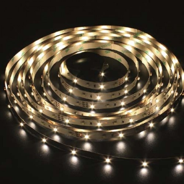 Світлодіодна стрічка LS613/LED-RL 120SMD(3528)/m 9.6W/m 12V 5m*10*3,8mm теплий на білому IP65 Feron