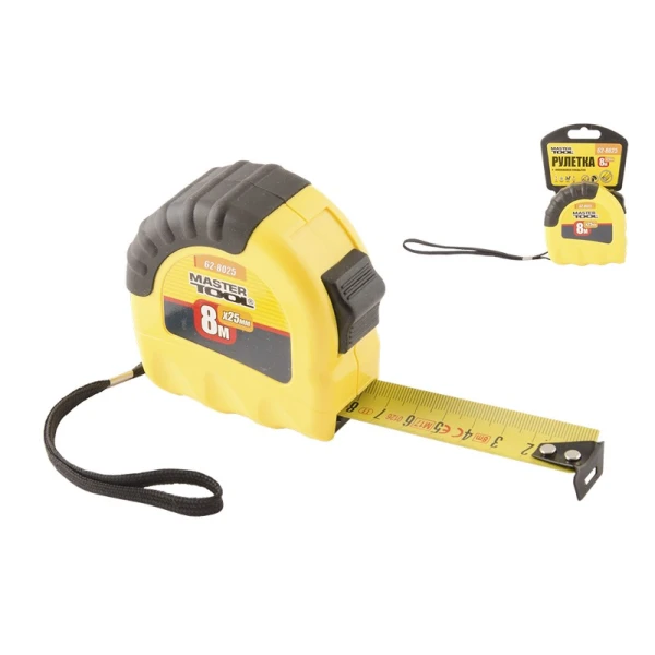 Рулетка MASTERTOOL "Shiftlock" 8 м 25 мм нейлонове покриття 62-8025