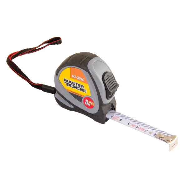 Рулетка MASTERTOOL 3 м 16 мм із фіксатором полотна 63-3016