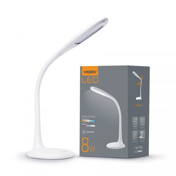 LED лампа настільна VIDEX VL-TF03W 8W 3000-5500K 220V(12шт/ящ)