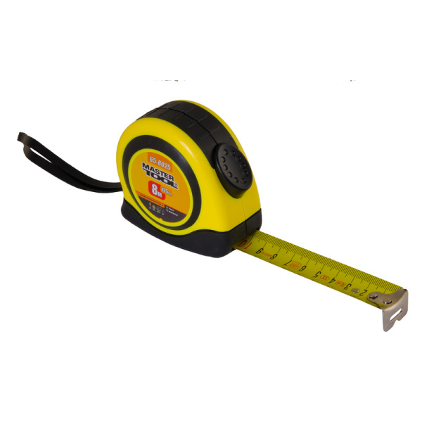 Рулетка з фіксатором MASTERTOOL 8 м 25 мм 65-8025