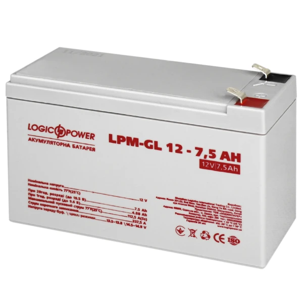Акумулятор гелевий LPM-GL 12V - 7.5 Ah