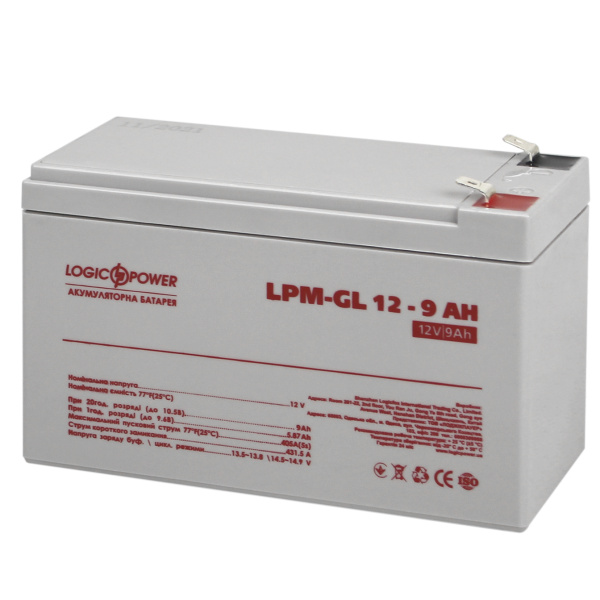 Акумулятор гелевий LPM-GL 12V - 9 Ah