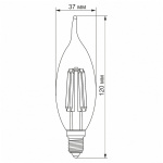 LED лампа VIDEX Filament C37Ft 6W E14 4100K - Зображення 3