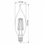 LED лампа VIDEX Filament C37Ft 6W E14 4100K - Зображення 3