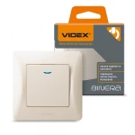 VIDEX BINERA Вимикач 1кл з підсвічуванням кремовий (VF-BNSW1L-CR) (20/120)