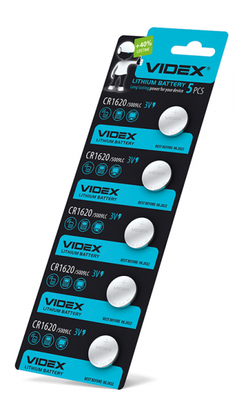 6db2d255-9948-11eb-818a-0025b3220fe4.800x600.jpeg Батарейка літієва Videx CR1620 5pcs BLISTER CARD (100/1200) (CR1620 5pc) - Зображення 1