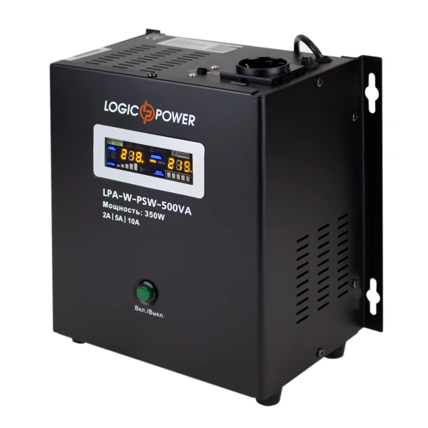 ДБЖ з правильною синусоїдою 12V LPA-W-PSW-500VA(350Вт) 2A/5A/10A